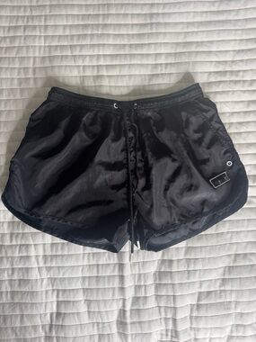 Men's Black Athletic Running Shorts with Drawstring